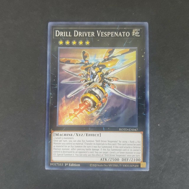 YuGiOh! TCG Drill Driver Vespenato Rise of the Duelist ROTDEN047 1st