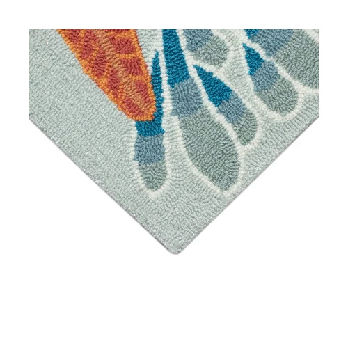 Liora Manne 2256/04 Aqua Ravella Coastal Ocean Scene Indoor/Outdoor Round Rug... - Picture 6 of 8