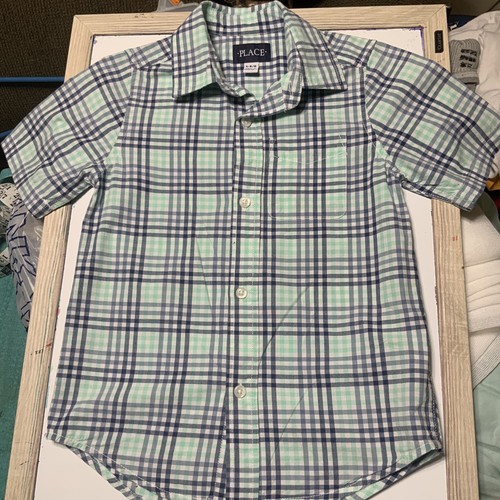 Boys Size Small 5/6 Short Sleeve Children PLACE Casual Shirt Button Up Front  - Picture 9 of 9
