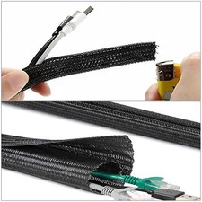 Braided Sleeving Self Closing - Braid Cable Wiring Harness Loom Protection Black
