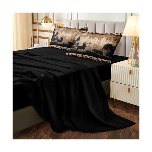 Herside Hunting Comforter Set King Size,8 Pcs Cabin Rustic Bear and Deer Comf... - Picture 6 of 9
