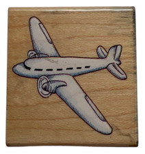 All Night Media Commercial Jet Air Plane Wooden Rubber Stamp