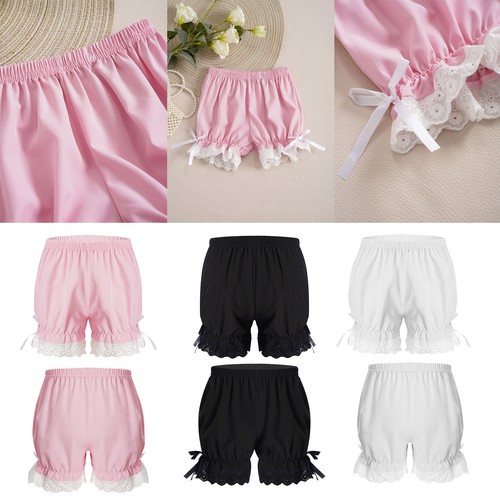 Kids Girls Bloomers Solid Color Undershorts Elastic Waist Underdress Security - Picture 1 of 42