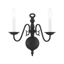 Livex Lighting 5002-04 Williamsburgh 2 Light Black Wall Sconce