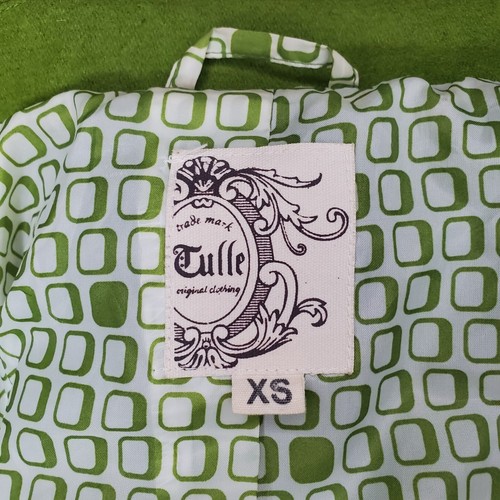 Chaqueta Abrigo Informal Anthropology Tul Verde Aguacate Mezcla Lana Corta XS USADA EN EXCELENTE ESTADO - Imagen 7 de 7