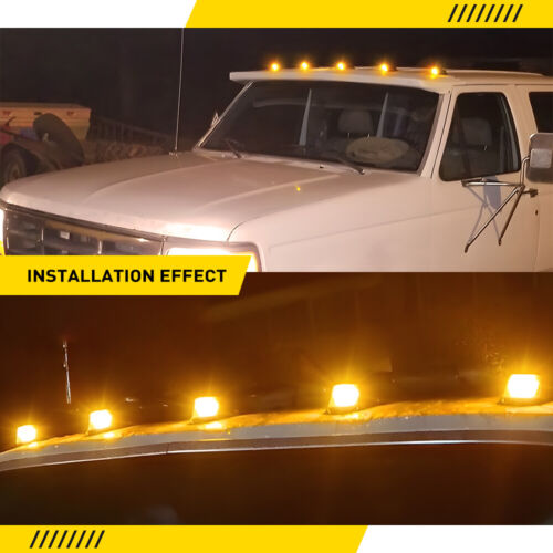 Amber Car Cab Roof Running Marker Light Set Fit Ford 1973-1997 F-150 F-250 F-350 - Picture 10 of 11