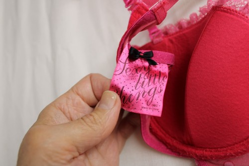 Women's Sexy Little Things 36B Red Pink polka dot Underwired Backless mindress - Picture 3 of 3