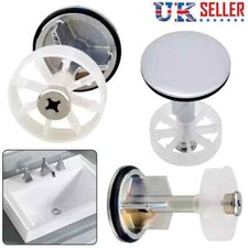 POP UP WASTE BASIN SINK PUSH BUTTON 40MM PLUG SLOTTED CHROME PLATED BATHROOM