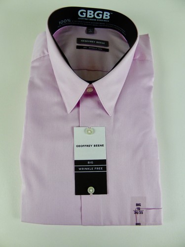 Geoffrey Beene GB Wrinkle Free Point Collar Dress Shirt Striped Pink Red NWT $59 - Picture 3 of 14