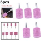 Grinding Whee Abrasive Mounted Stone 48mm Long 5PCS 6mm Chrome Corundum