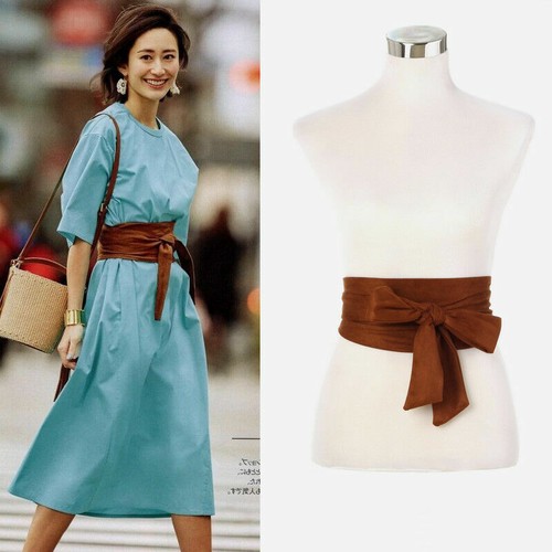 Lady Japanese Retro Bow Obi Belt Wide Strap Sash Tie Coat Dress Corset Wiastband - Picture 3 of 20