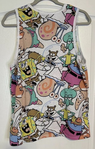 Nickelodeon SpongeBob SquarePants Tank Top Size M (7-9) Cartoon Graphic Juniors - Picture 5 of 5
