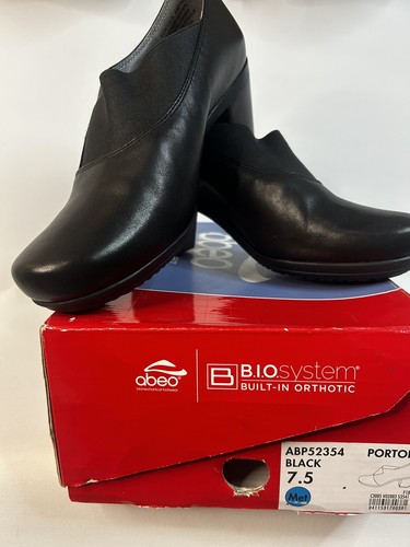 ABEO Portola schwarzer Leder-Pump-Bootie BIOsystem Damen 7,5 Fußgewölbestütze neu im Karton - Bild 1 von 12