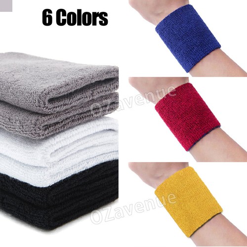 4x 2x Wristband Sweatband Running Sweat Band Sport Tennis Badminton Yoga Costume - Picture 6 of 23