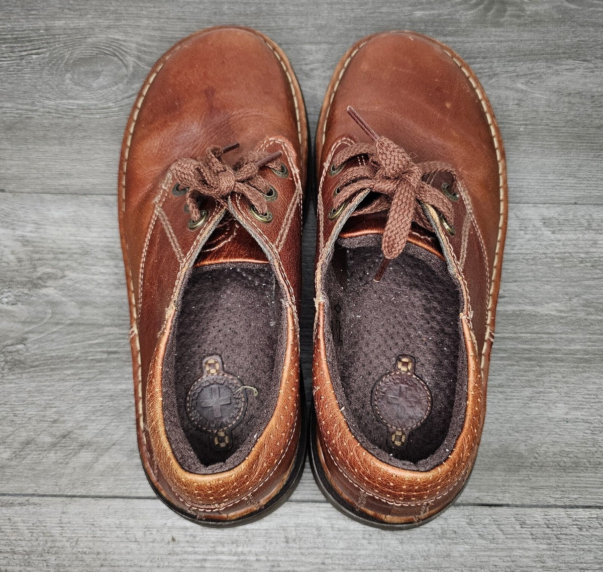 Dr Martens Mason Brown Leather Lace Up Casual Oxford Shoes 