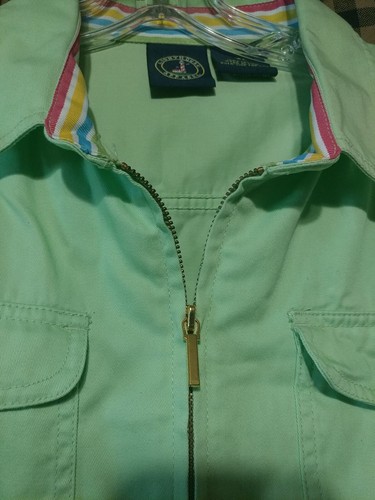 LIGHTHOUSE APPAREL Women's Zippered Pocketed Lime Green Denim Jacket - Sz XL - Picture 5 of 8
