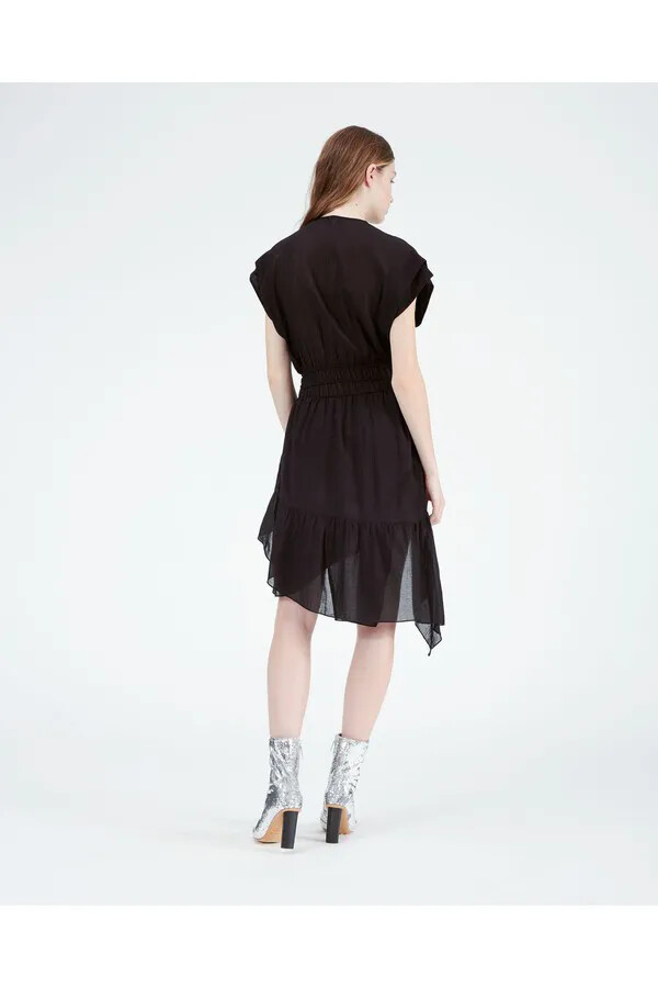 riu ❤︎ Frill bolero pleats dress RIUO- Printed Cape Sleeve Dress - Harmonygirl.com