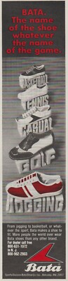 1972 Bata Shoes - Tennis, Basketball, Jogging, Golf, Casual - Magazine Print Ad