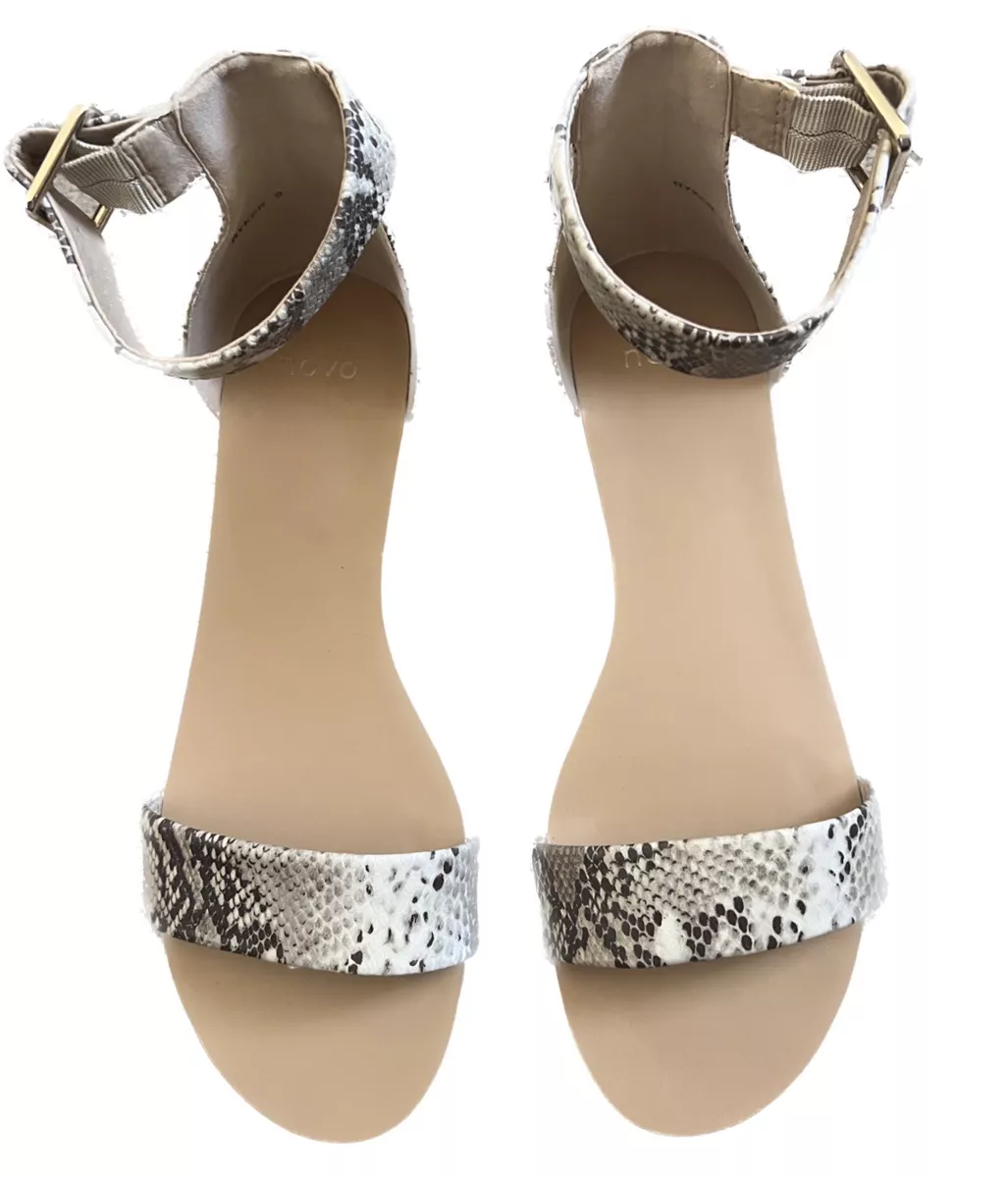 Snakeskin print flat sandals hot sale