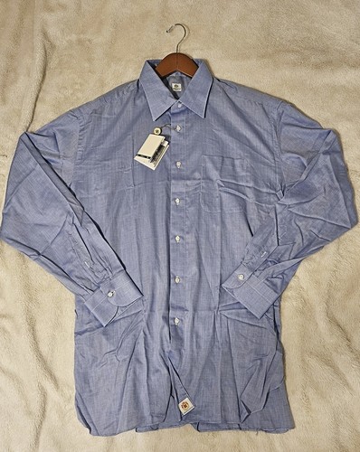 Luigi Borrelli Napoli Dress Shirt ~ BEAUTIFUL SKY BLUE HAND SEWN TWILL ~ NWT - Picture 1 of 18