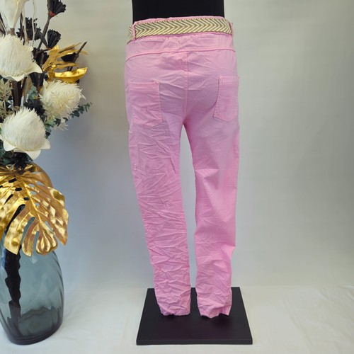 Hose 38 40 Rosa Jogpants Baggy Stoffhose Boyfriend Jogginghose Gürtel - Bild 6 von 18