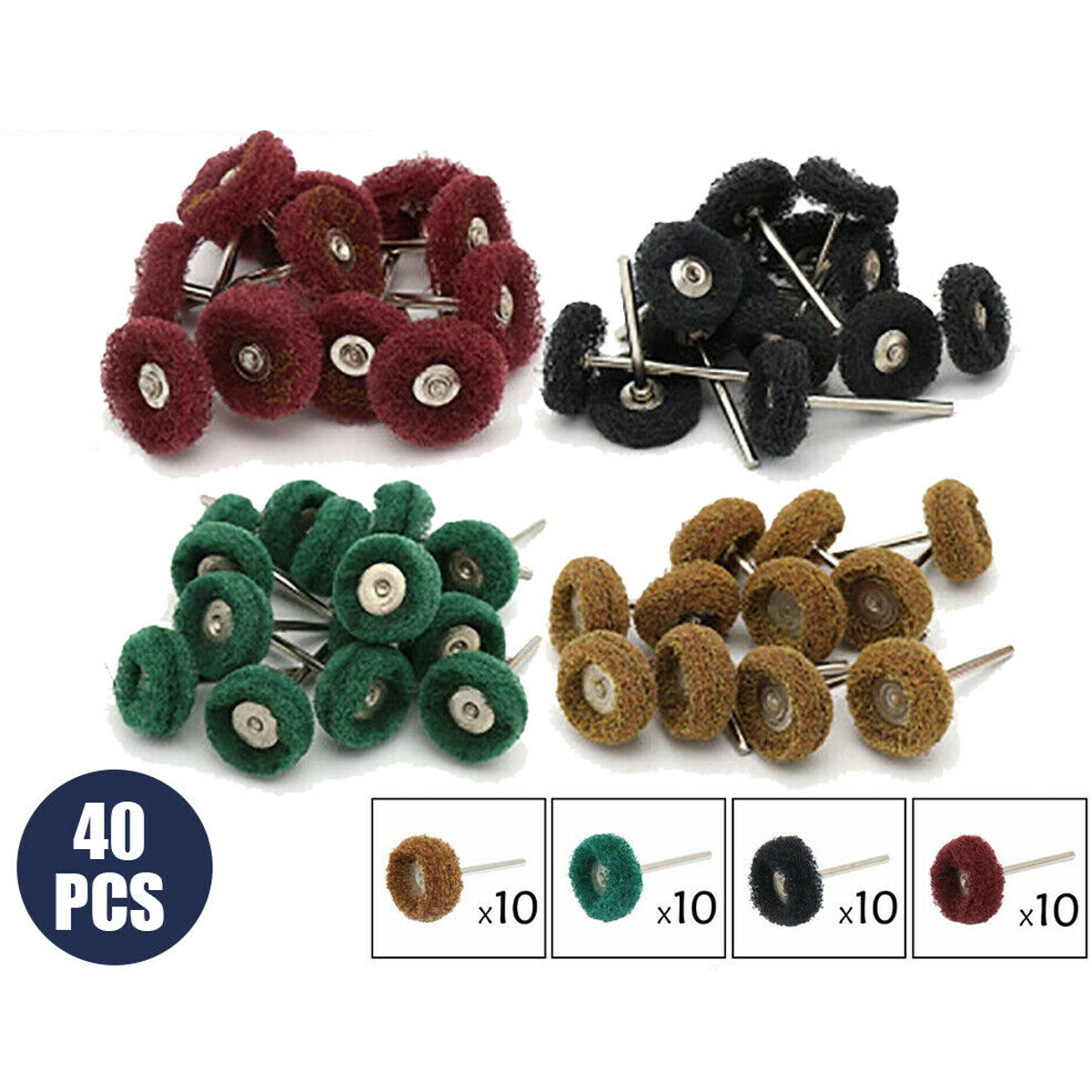 40pcs Double Wheel Buffing Polishing Kit for Dremel Rotary Tool Bit Accessories