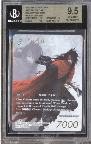 Final Fantasy JCC Negro Especial PR | Vincent #9-062H - BGS 9,5 Gema Como Nuevo (B) - Imagen 1 de 4