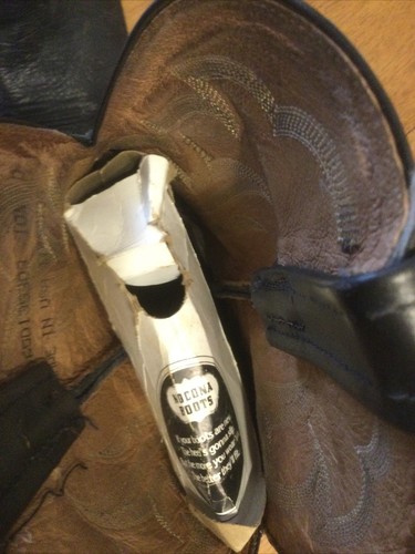 Vintage Black Nocona Leather Western Cowboy Boots mens Size 10.5 - Picture 5 of 6