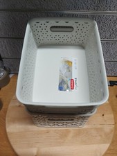 4 x Curver My Style Storage Baskets 4 Litre off white colour 25.5 x 19.6 10.5 cm