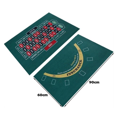 Blackjack Roulette Casino Poker Table Top Felt Cloth Cover Mat Green 60*90cm AU - Picture 10 of 11
