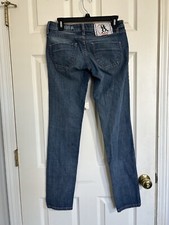 Y2K Grant's Pants Made In USA Boutique Denim Sz 27x31 Rare Womens Blue Jeans