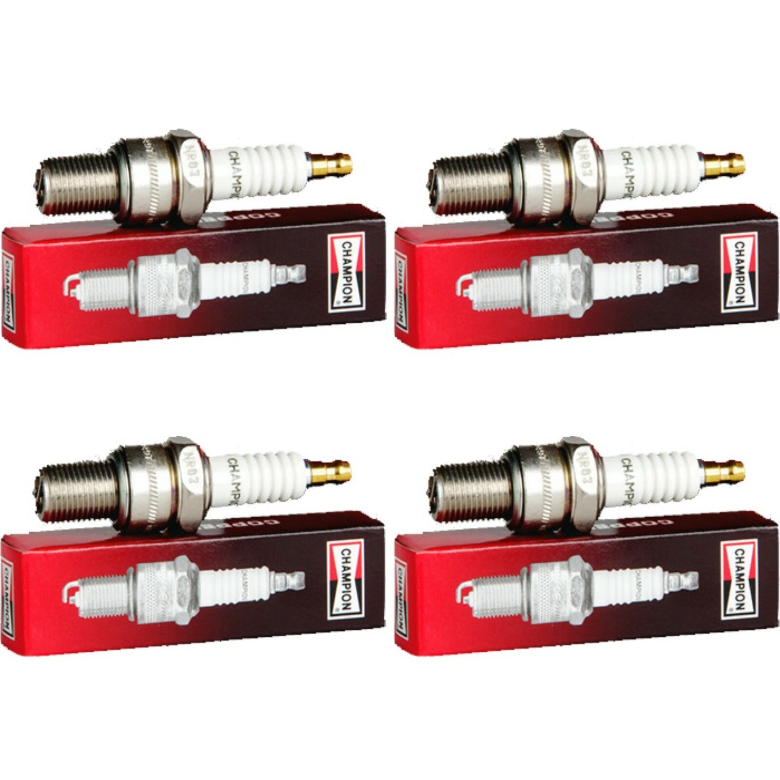 4 Champion Industrial Spark Plugs Set for 1934 FORD MODEL 40 A L4-3.3L
