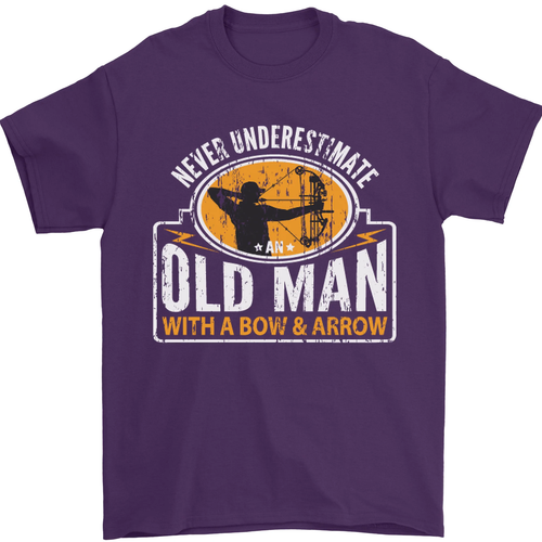 Old Man With a Bow & Arrow Funny Archery Mens T-Shirt 100% Cotton - Picture 9 of 12