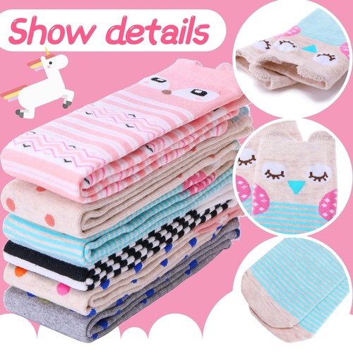 Kids Knee High Animal Socks Fun Tall Boot Socks 6 Pairs for Girls Cute Gift - Picture 4 of 6
