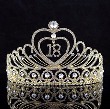 Sweet 18 Eighteen Birthday Party Austrian Rhinestone Tiara Crown w Hair Comb T2g