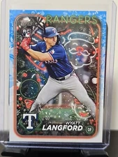 2024 Topps Holiday Wyatt Langford Antler Image Variation RC #H113 Texas Rangers
