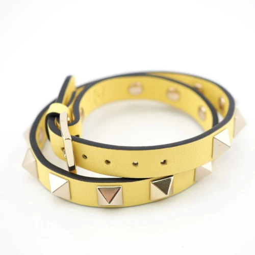 Bracciale Valentino Garavani Doppio Cinturino Rockstud Giallo Unisex GZl10ev1