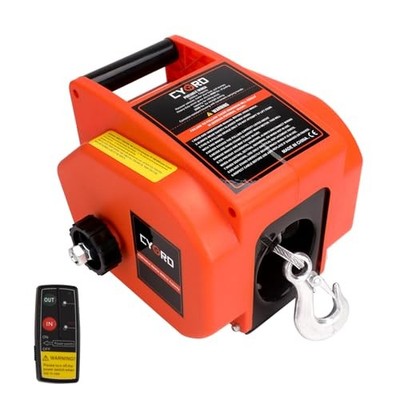 Electric Boat Winch, Reversible Electric Trailer Winch 12V DC, Power-in, Power 