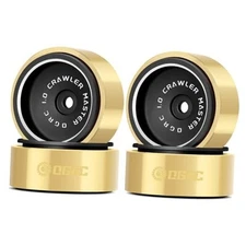 OGRC 1.0 Beadlock Wheels 32g RC Solid Wheel Rims with Brass Clamp Rings Black