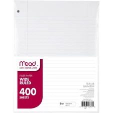 Loose Leaf Paper Wide Ruled Filler Notebook Paper 8" x 10-1/2" 400 Sheets Fit...