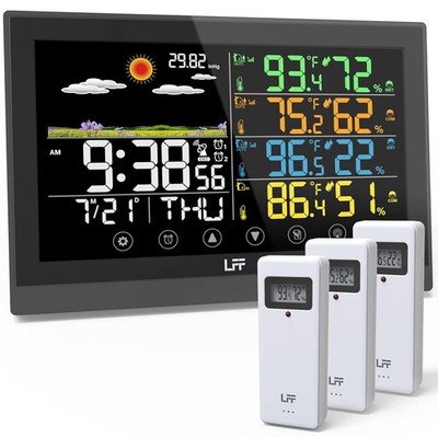 Wireless Indoor Outdoor Weather Station with Multiple Sensors and Thermometer
