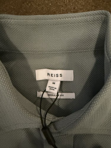 NWT Reiss mens green pique pocketed shirt, sz. M ($190) - Picture 3 of 7