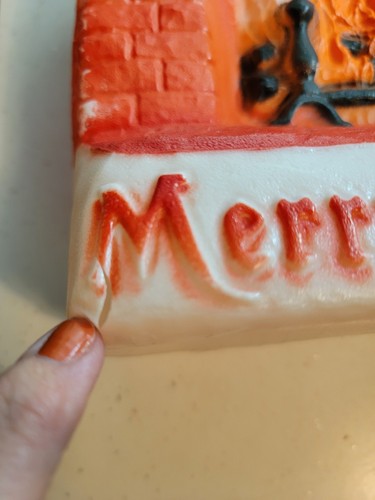 RARE VTG CHRISTMAS BLOW MOLD SANTA CLAUS ON CHIMNEY FIREPLACE DAPOL INDUSTRIES  - Picture 7 of 8