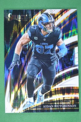 Aidan Hutchinson 2025 Panini Select White Prizm Shock #/799 #271