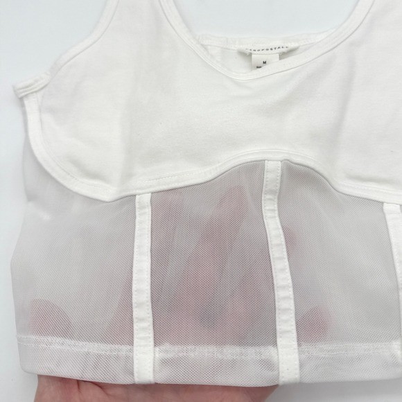 Aeropostale Corset Tank Top White Mesh Trim Sleeveless Top Festival Party Y2k M