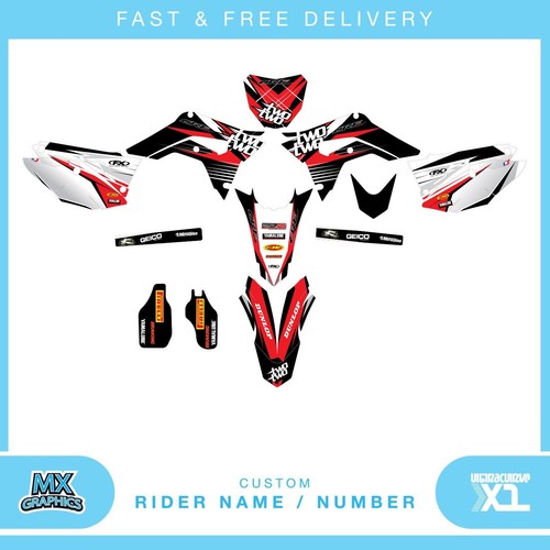 Se adapta a Honda CRF250R 2019. Gráficos de vinilo MX personalizados, kit de calcomanías adhesivas - Imagen 1 de 2
