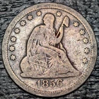 1856 Seated Liberty Silver Quarter 25C RARE DATE Old Glory C&C Weekly 1c Auction