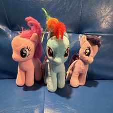 My Little Pony 3pc Plush Lot Rainbow Dash Pinkie Pie Twilight Sparkle 6-14in
