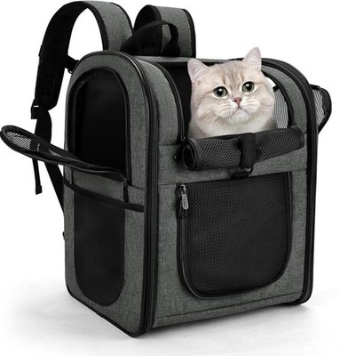 Pet Carrier Backpack for 4-18lb Cats and Dogs, Puppies, Safety Features and C...