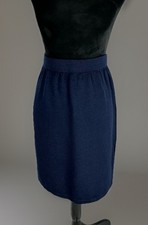 St. John Basics Navy Blue Knit Pencil Skirt Knee Length Women s Size 12